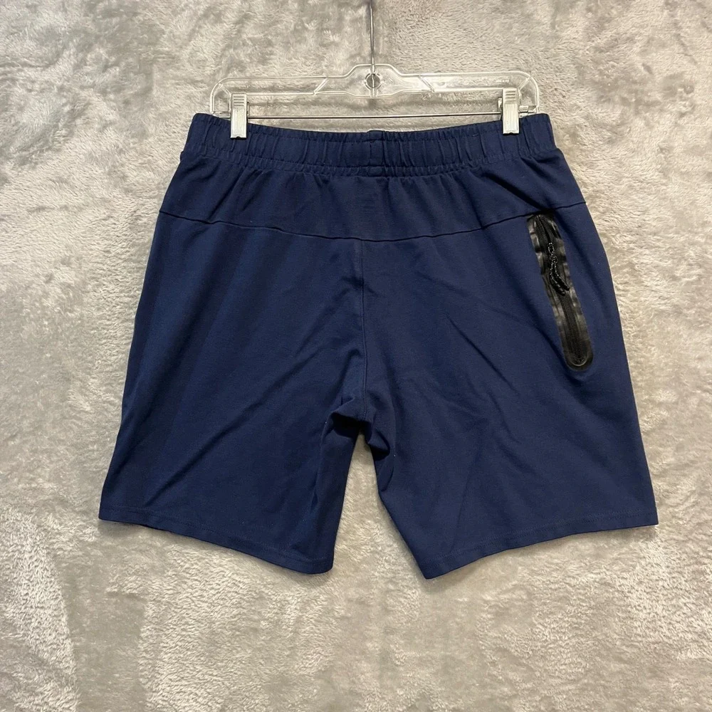 Member's Mark Luxe Short Men M Blue Athletic Knit Zipper Pocket C31318